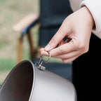 iBasingo 1.3L (1300ml) Titanium Pot with Lid Lightweight Backpacking Cook Pot for Solo Camping, Hiking & Backpackers, Portable Camping Cookware with Measurement Marks Ti2043C