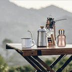 YOHKOH Mini Vacuum Insulated Water Bottle With Bamboo Lid - Stainless Steel Thermos Water Bottle for Women Girls Kids, Metal Sports Hot and Cold Water Bottle Leak-Proof BPA-Free (6.4oz,Gold)