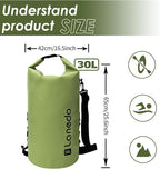 20L/30L Dry Bag Large Waterproof Bag Roll-Top Heavy Duty Fishing Duffel Bag with Durable Straps for Kayaking Paddle boarding Boating Rafting Fishing