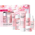 Travel Collagen Sakura Skincare Kit, 6pcs Skin Care Set include Cleanser, Toner, Lotion, Eye Cream, Serum & Face Cream, Hydrating & Soothing for All Skin Types, Perfect for Travel & Gift