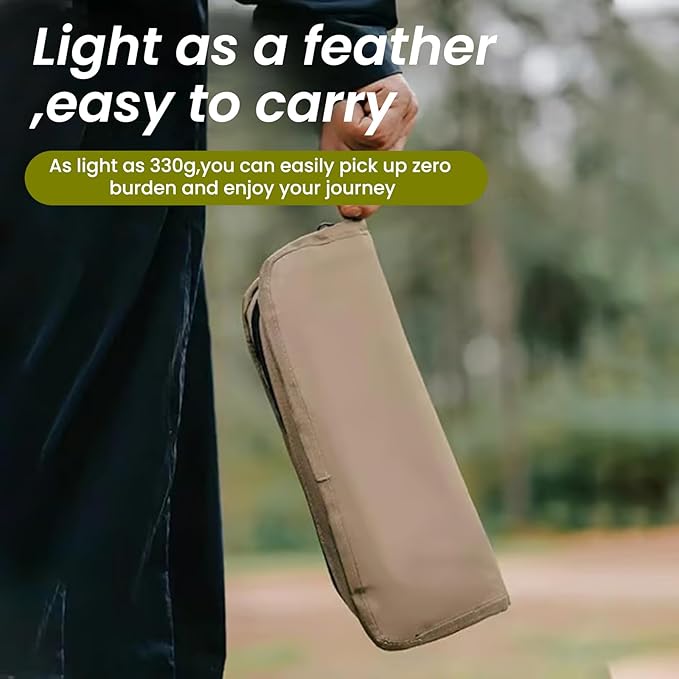 Foldable Portable Backpack Stool|Collapsible Stool for Camping,Hiking |Lightweight Ultralight Pocket Chair|Capacity 330LBS|Outdoor Footstool for Travel Walking Fishing Picnic BBQ (Khaki, Small)