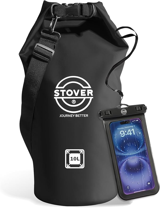 STOVER 5/10/25/30/40/55L Waterproof Backpack- Floating Dry Bag for Kayaking, Travel, Beach, Hiking, & Camping, Men/Women