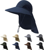 NPQQUAN Mens Sun Hats for Men Women with Neck Flap Wide Brim UV Protection Hiking Fishing Hat
