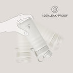 IDEUS Insulated Stainless Steel Water Bottle with 2 Leak-Proof Lids, Thermal Water Flask for Hiking Biking, 18oz, White