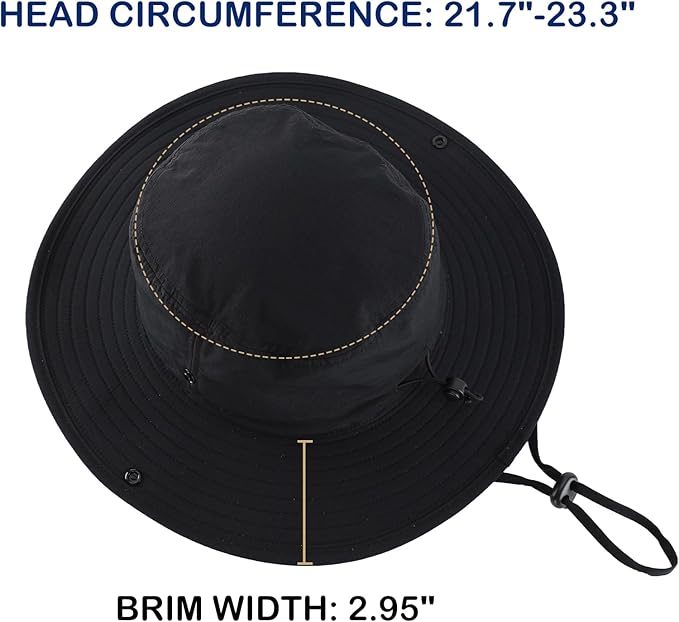 Connectyle Sun Hat for Men Women Outdoor UV Protection Safari Hat for Fishing Hiking Gardening Breathable Cowboy Hat UPF50