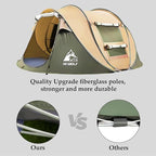 Pop Up Camping Tent 2/4 Person, Instant Family Tents, Easy Setup Automatic Tent for Camping Hiking & Traveling