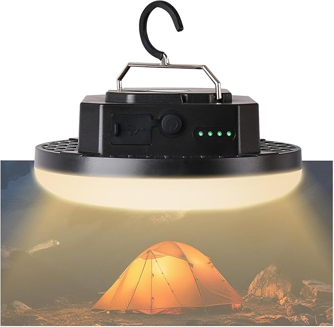 Camping Lantern 10500mAh Rechargeable Battery, 32W Ultra Bright LED Hanging Light with 3 Modes, Waterproof Portable Tent Lighting for Outdoor Emergency & Hiking