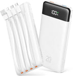 20000mAh Power Bank Fast Charging, Portable Charger with 4 Built-in Cables & 6 Outputs, 20W PD USB C Battery Pack Compatible with iPhone 16/15, Galaxy, Android, iPad & More (Travel Essential)