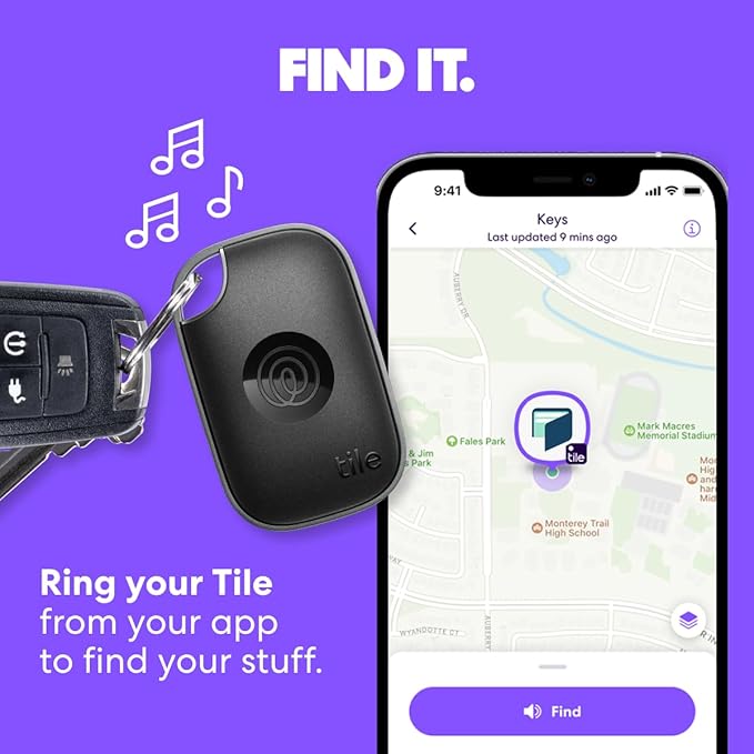 Tile by Life360 Pro - Powerful Bluetooth Tracker, Key Finder and Item Locator for Keys Bags, and More. Both iOS and Android Compatible. Phone Finder. 2-Pack (Black/White)
