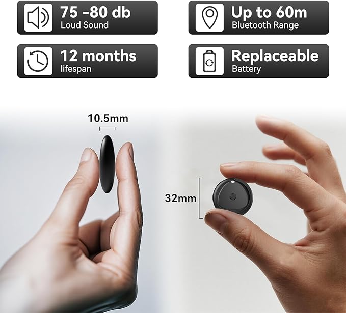 Android Tracker Tags 1 Pack Work with Android'S Find Hub App (Android Only), IP7 Waterproof Key Finder Item Locator, Bluetooth 5.3, Long Battery Life, Smart Tags for Luggage, Bag, Key Pet etc as Gift