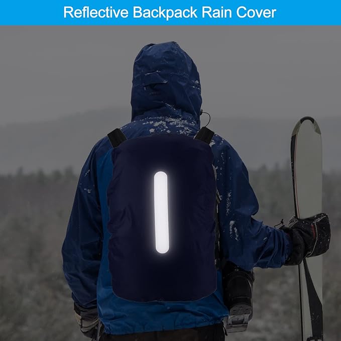 PATIKIL Waterproof Backpack Rain Cover, Non-Slip Backpack Cover with Vertical Reflective Strap Stay Dry for Hiking, Camping, Hunting