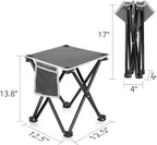TRIPLE TREE 2 Pack Camping Stool, Grey, 13.8 Inch Portable Folding Stool for Outdoor Walking Hiking Fishing 400 Lbs Capacity with Carry Bag