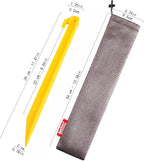 10-Pack Plastic Tent Stakes – 12-Inch Heavy Duty Canopy Anchoring Pegs for Camping, Gardening, Landscaping, Backpacking – Lightweight, Rust-Proof, Reusable Camping Stake