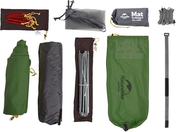 Naturehike Mongar Backpacking Camping Tent 2 Person Lightweight 3 Season Waterproof Hiking Tent Double Crossbars Easy Setup Double Layer for Hunting Outdoor Mountaineering Travel with Footprint