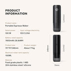 Portable Espresso Machine Mini 12V Rechargeable 3-in-1 Multi-Function Electric Coffee Machine One Key Extraction Compatible with NS & DG Capsules and Ground Coffee for Office Home (RED-NEW)