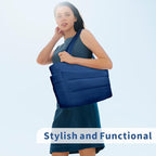 TOPDesign Puffer Tote Bag for Women, Lightweight Puffy Handbag with Compartments, Quilted Shoulder Bag for Work, Travel, Gym