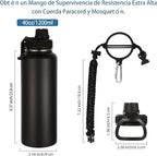 Volhoply Insulated Water Bottles Bulk 8 Pack, 40 oz Stainless Steel Bottle with Paracord Handle & Spout Lid, Double Walled Vacuum Travel Water Cup with Wide Mouth,Reusable Large Water jug(Mix,8 Set)