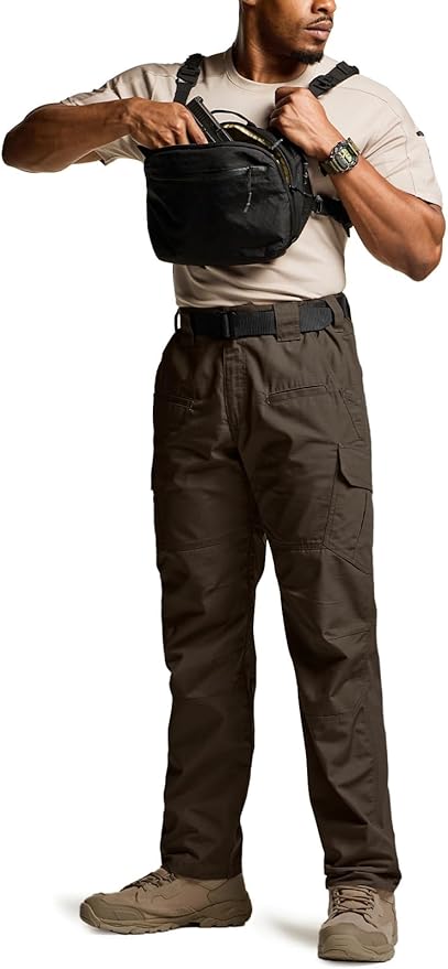 CQR Men's Tactical Pants, Water Resistant Ripstop Cargo Pants, Lightweight EDC Work Hiking Pants, Outdoor Apparel