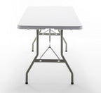 BTEXPERT Plastic Folding Table Fold-in-Half 6 Ft 72"x29.5" Heavy Duty Portable Handle, Indoor Outdoor Picnic Camping Home Event Picnic Party Wedding Tailgating White