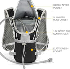 Hydration Pack Backpack，IX INOXTO Running Hydration Vest with 1.5L ( 50 oz) Water Bladder for Men Women，Lightweight Water Backpack for Hiking Cycling Climbing Camping