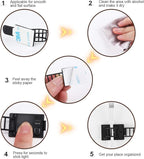 100Pcs Adhesive Cable Management Clips with 50Pcs Zip Ties, Adjustable Nylon Cable Strap Ties Wire Clips Clamps Organizer with Strong Adhesive Tape, Extra Screw & Hole - 3.55 Inch Black