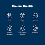 Bearaby Asteroid Grey Sleep Mask 23” x 4” Weighted Eye Mask for Sleeping 0.75 lbs 100% Light Blocking Mask for Travel and Rest Silky Soft Fabric for Deep Gentle Sleep