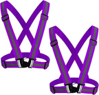 Reflective Strap Safety Vest Gear - 2-10 Pack Adjustable High Visible Reflective Running Gear for Women Men Night