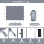 Camping Tarp Tent Portable Multifunctional Bushcraft Backpacking Tear-Resistant Fabric Rain Fly Tarps Awning Shelter Lightweight Waterproof Tarp(10×10 tarp)