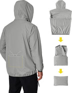 COOFANDY Men's Packable Rain Jacket Lightweight Waterproof Raincoat with Hood Travel Hiking Golf Windbreaker