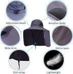 Sun Blocker Hats Outdoor Sun Protection Fishing Cap with Neck Flap Large Brim Outdoor Hat
