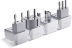 Ceptics European Plug Adapter 4 Pack Set, USA to Europe, Italy, Germany, England, Spain, Italy, Iceland, France (Type C, E/F, G, L) - for Your Cell Phones, Tablets, iPhone, Camera (CT-EU-4SET)