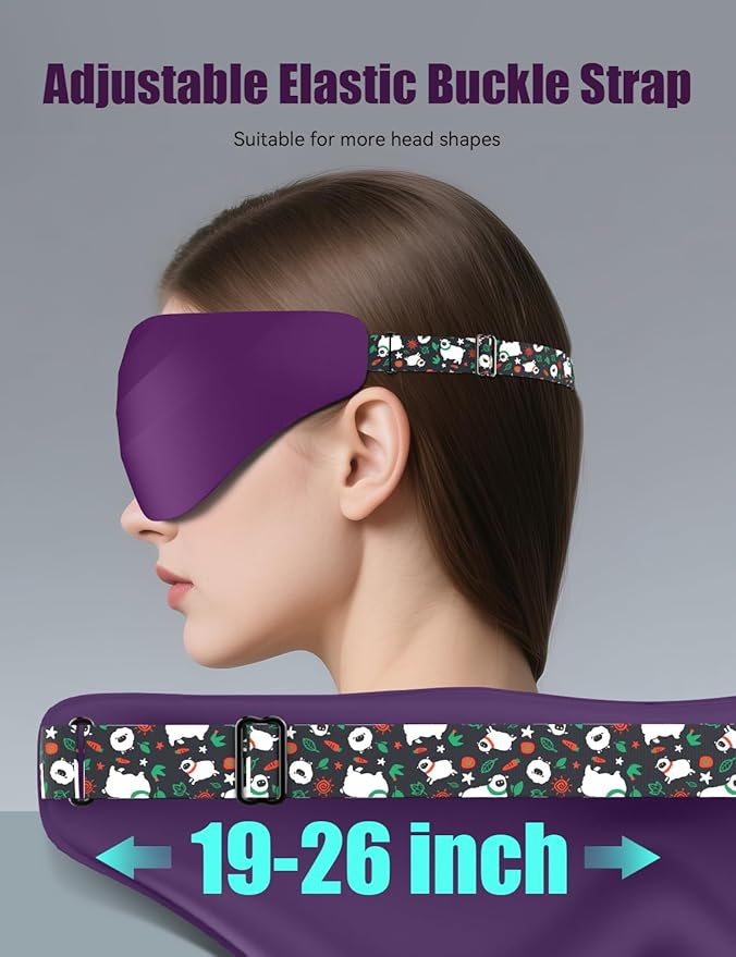 Sleep Mask for Side Sleeper Women Men, EVA BELLE Eye Mask for Sleeping Light Blocking, 3D Sleeping Mask Blackout, Soft Breathable Eye Shade Cover with Adjustable Elastic Strap for Travel Home Nap Rest