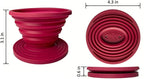 Collapsible Pour Over Coffee Dripper for Camp Coffee, Reusable Silicone Coffee Filter Holder for Camping Red