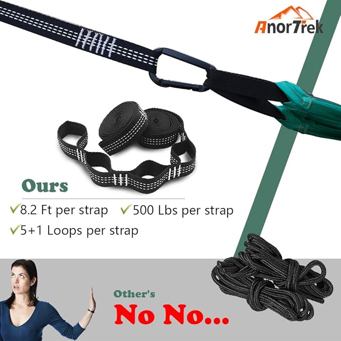 Camping Hammock with Mosquito Net, Double & Single Lightweight Portable Hammocks with Tree Straps, Parachute Hammock for Camping, Backpacking