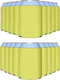 PartyPrints 25 Pack Marigold Blank Can Cooler Sleeves, Customizable Bulk Insulated Foam for Beer, Collapsible Plain Drink Holder, Cold Soda Insulator, 12oz Regular, 16oz Tall Cans