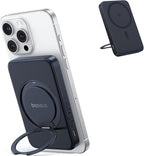 Baseus PicoGo Magnetic Power Bank, Qi2 Certified 15W Ultra-Fast Wireless Portable Charger with Stand, Ultra-Slim 5000mAh Battery Pack for iPhone 17 Pro Max 16/15/14/13/12