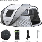EchoSmile Instant Pop Up Camping Tent, 2/4/6 Person, Easy Setup Tent, Water Resistant Dome, Portable with Carry Bag