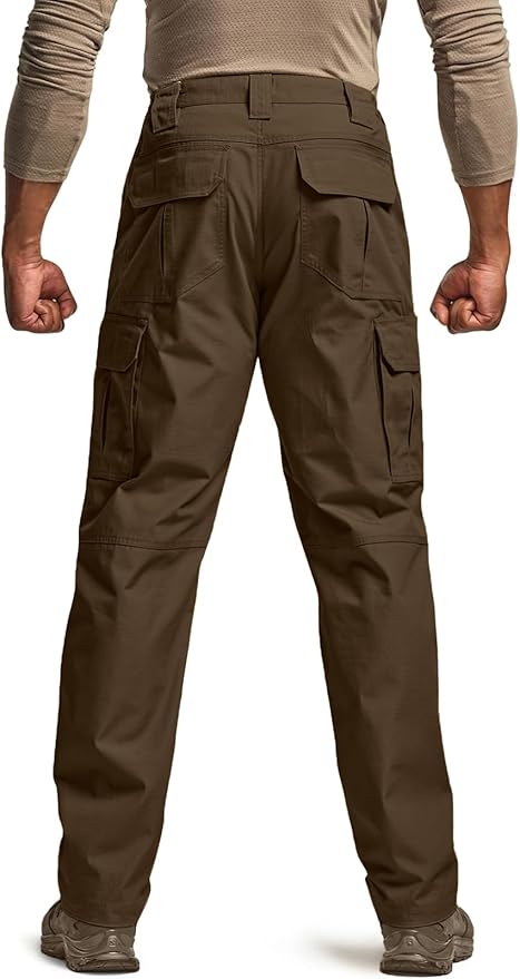 CQR Men's Tactical Pants, Water Resistant Ripstop Cargo Pants, Lightweight EDC Work Hiking Pants, Outdoor Apparel