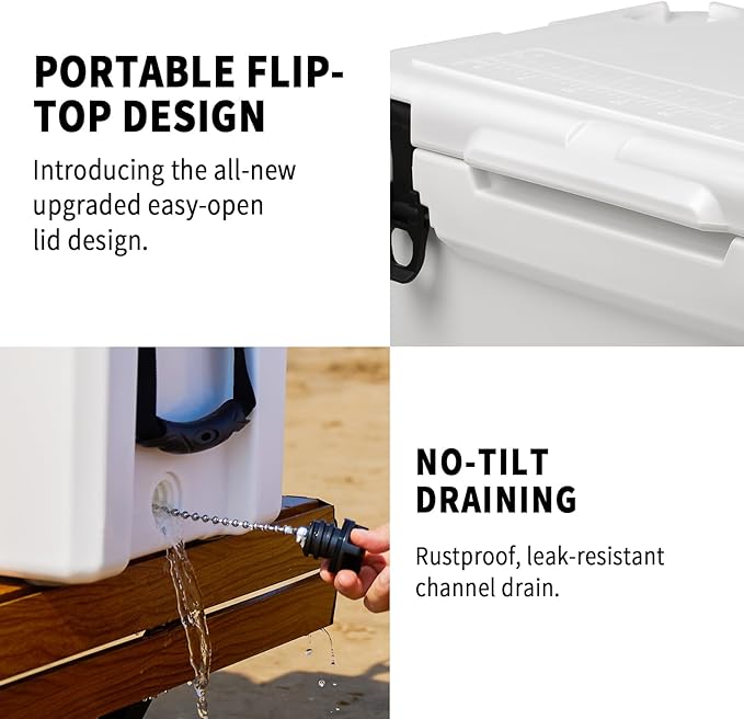 EchoSmile 25/30/35/40/60/75 Quart Rotomolded Cooler, Built to Stand up to The Rigors of The Journey