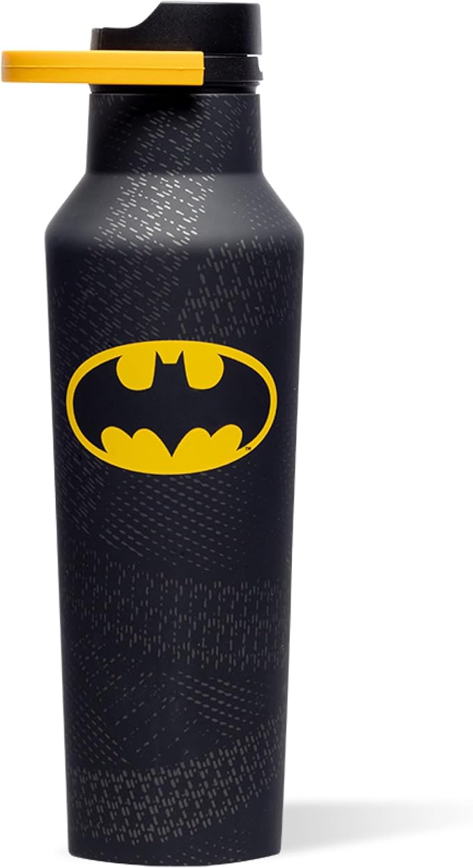 Corkcicle Sport Canteen - Keeps Beverages Cold 25 Hours - Triple Insulated Stainless Steel - Screw-On Lid - Reusable Bottle - Summer Drinkware Gift - Keeps Drinks Ice Cold - 20 oz - Batman