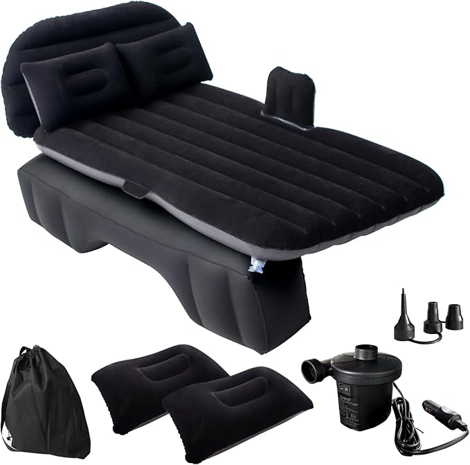 Car Air Mattress Back Seat Car Camping Bed, SUV Inflatable Bed with Pump and Pillows