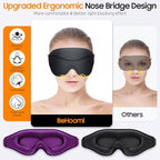 Sleep Mask, 2 Packs Premium Eye Mask for Sleeping, Total Blackout, Superior Soft Comfort, Upgraded 3D Ergonomic Designed Sleeping Mask for Home, Office, Travel, Meditation, Black & Purple