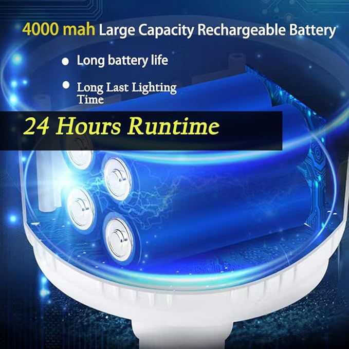 Solar Camping Lamp LED Tent Lights Waterproof Remote Control 4000mah 5 Mode USB Rechargeable Portable Lantern Blub Hanging for Home Indoor Outdoor Emergency Courtyard Power Outage 3 Pack