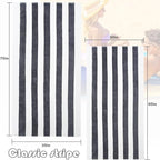 Exclusivo Mezcla 4 Pack Cotton Oversized 35x70 Inches Soft Cabana Stripe Thick Beach Towel, Super Absorbent Travel Bath Pool Towel (Charcoal Grey)