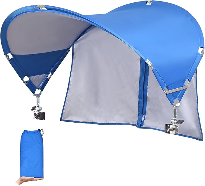 XL Universal Chair Canopy Umbrella, UPF 50+ Foldable Sun Shade Attachment with Adjustable Clamp, Fits Most Brands’ Beach, Camping, Lawn, Tanning, Zero Gravity, Lounge & Fishing Chairs