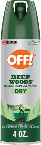 OFF! Deep Woods Insect Repellent Aerosol, Dry, Non-Greasy Formula, Bug Spray with Long Lasting Protection from Mosquitoes and Ticks, 4 oz