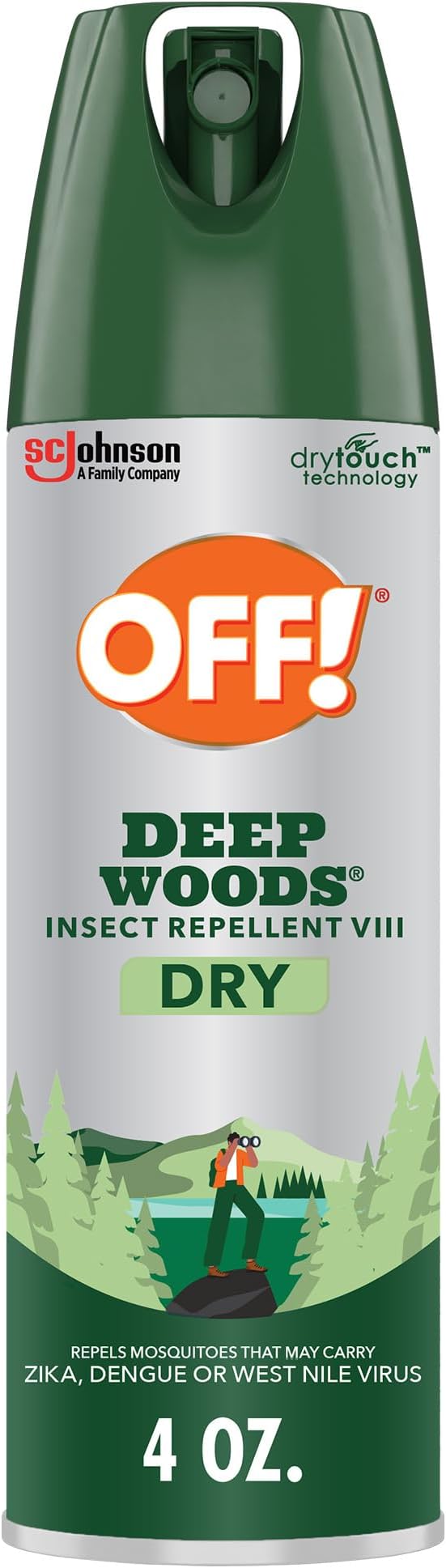 OFF! Deep Woods Insect Repellent Aerosol, Dry, Non-Greasy Formula, Bug Spray with Long Lasting Protection from Mosquitoes and Ticks, 4 oz