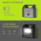 EnginStar 155Wh Power Bank 150Wh Portable Power Station 110v Battery Pack 6 Outputs w/AC Outlet LED Light for Outdoor Camping Road Trip Emergency