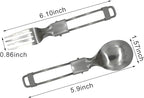 4Pcs Folding Camping Utensils Set Portable 18/10(304) Stainless Steel Flatware include Dishwasher Safe Spoon Fork Knife for Picnic Travel Hiking Backpacking