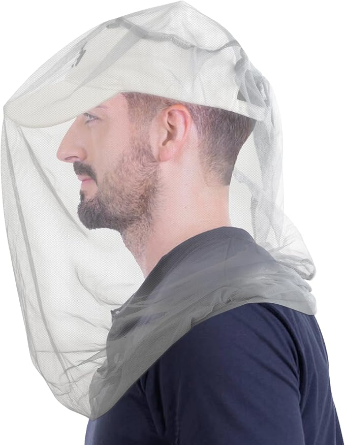 South to East Premium Mosquito Head Net for Insect 2 Pack, Ultra Large & Long, Extra Fine Holes, Fly & Bug Protection Gear for Camping, Hiking, Fishing, Gardening, Safari, Fit All Hats, Grey